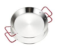 Stainless Steel Paella Pan with Red Handles (28 cm for 2-3 Person Set of 2)