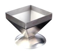 Stainless Steel Pagoda Meat Mold Quadrangle Tower for Kitchen Use | Creative Elegant Shape, Easy to Clean Finish, Silver Tone, Suited for Restaurant Service and Cakes