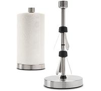 Stainless Steel Paper Towel Holder Stand Designed for Easy One- Handed Operation - This Sturdy Weighted Paper Towel Holder Countertop Model Has Suction Cups and Holds All Paper Towel Rolls