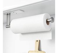 Stainless Steel Paper Towel Holder - Under Cabinet Self-Adhesive or Drill Mounted, Wall or Drill Mounted Towel Rack for Kitchen Organization