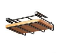 Stainless Steel Paper Towel Holder Wall Mounted | Under Cabinet Cutting Board Pot Lid Rack with Hooks | Space Saving Kitchen Sink Caddy Organiser | for Home RV(black A)