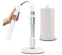 Stainless Steel Paper Towel Holder with Spray Pump - One-Handed Tear, Smart Traction System, 5 oz Sprayer Bottle, Heavy Duty Suction Cups, Weighted Base, Kitchen Towel Dispenser for Countertop Use