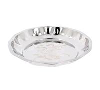 Stainless Steel Parat Indian Dough Kneading Plate Multipurpose Mixing Bowl Flour Atta Parat Dough Mixer Kneader Dish Bowl for Kitchen Baking Cooking Food Prep Supplies, Laser Floral (No15 (31cm))