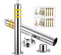 Stainless Steel Parking Bollards - Removable Security Posts for Driveway and Parking Lot Traffic Control
