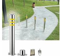 Stainless Steel Parking Bollards with Lock & Key Durable Parking Barriers Removable Base Crowd Control Solutions for Visitor Management
