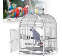Stainless Steel Parrot Cage, Breathable Travel Carrier with Wrought Iron Design for Large Birds, Ideal for Parrots and Parakeets