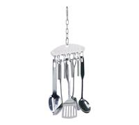 Stainless Steel Parrot Chew Toy with Bell Pendant | Sturdy Interactive Bird Spoon Ring Suitable for Canaries | Cage Accessory Both Instructive and Playful