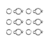 Stainless Steel Parrot Foot Rings Opening Clip U Shape 6pcs Silver | Smooth Burr-free Surface, Rotating Cramp Design, Secure Leash Connection, Bite-proof Construction, for African Parrots