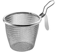 Stainless Steel Pasta Basket, Mesh Spider Food Dumpling Noodle Strainer, Fine Mesh Strainer with Handle