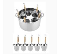 Stainless Steel Pasta Cooker Set with Strainer Basket,Commercial,Can Cook 3-5 Different Kind of Food at One Time