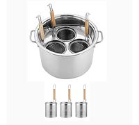 Stainless Steel Pasta Cooker Set with Strainer Basket,Commercial,Can Cook 3-5 Different Kind of Food at One Time