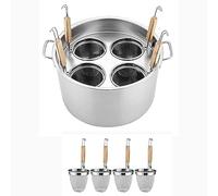 Stainless Steel Pasta Cooker Set with Strainer Basket,Commercial,Can Cook 3-5 Different Kind of Food at One Time