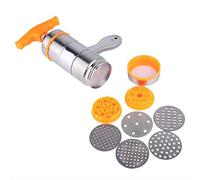 Stainless Steel Pasta Maker Machine Manual Noodle Press with 7 Molds for Home Kitchen Restaurant Use Food Grade Durable Easy Clean Non Safe