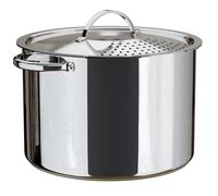 Stainless Steel Pasta Pot with Strainer Lid - 5.5 Quart Large Spaghetti Pot - Twist & Lock for Easy Drain & No Colander Or Strainer Basket Insert Need