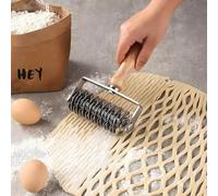 Stainless Steel Pastry Cutter for Baking, Lattice Pastry Cutter with Wooden Handle, Pasta Cutter Wheel, Pastry Lattice Roller Cutter for Cookie Pie Bread Puff Pizza Ravioli, Household Pastry Tools