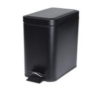 Stainless Steel Pedal Bin 5L Black Rectangular With Iinner Waste Basket Rubbish