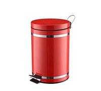 Stainless Steel Pedal Trash Can, 8L/12L Recycling Waste Bin, Kitchen Sanitary Bin, Durable Red Trash Can with Lid, Modern Design for Home & Office