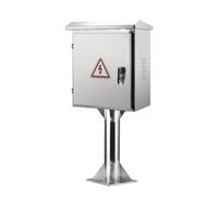 Stainless Steel Pedestal Mounted Electrical Box with Removable Plate, Outdoor Distribution Enclosure for EV Charging, Garden, and Industrial Applications