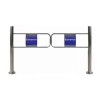 Stainless Steel Pedestrian Gate Door, One-Way Swing Gate, Safety Fence Self Closing Gate with Post Mount, for Mall, Hospital, Station, Factory(160x100cm/63x39.4in)