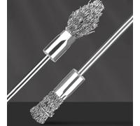 Stainless Steel Pencil Wire Brush for Rotary Tools - 6mm Shank Mounted Abrasive Polishing Wheel Torch or Flat Head Deburring Cleaning for Metal Wood Plastic (6×16×158mm/155mm)(c)
