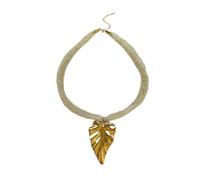 Stainless Steel Pendant Knitted Mesh Belt Chain(Leaf)