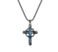 Stainless Steel Pendant Necklace Cruciform Detail with Thorn Frame, Lightweight Everyday Jewelry, Unisex Layering Accent for Reflective Moments Cruciform Pendant Necklace Thorn Crown Jewelry Symbolic