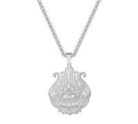 Stainless Steel Pendant Necklace Gold-Plated Hamsa Fatima'S Hand Evil Eyes