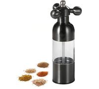 Stainless Steel Pepper Mill Pepper Mill Water Tap Black Pepper Mill Manual Salt Mill Seasoning Bottle (Color : Schwarz, Size : L)