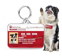 Stainless Steel Personalized Dog & Cat ID Tags - Fun Styles for Sporty Outdoor Pets - Custom Printed Name & Info for Collar Accessories-Official Blood Donor