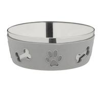 Stainless Steel Pet Bowl - Grey - Helps to Prevent Slipping, Protect Surfaces, Making Mealtime Mess Free and Convenient - Perfect for Pets - Easy to Clean