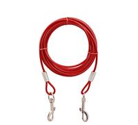 Stainless Steel Pet Dog Tie Out Cable - Double Head Dog Leash Camping Outdoor Tie-out Cable for Medium Large Pet Dogs (10m/33Ft, Red)