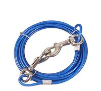 Stainless Steel Pet Dog Tie Out Cable - Double Head Dog Leash Camping Outdoor Tie-out Cable for Medium Large Pet Dogs (3m/10Ft, Blue)