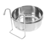 Stainless Steel Pet Feeding Bowl Hanging Design Silver | Shape, Bowl with Rack, Simple Delicate Finish, Easy to Clean and Sturdy Build