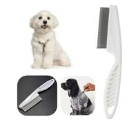 Stainless Steel Pet Flea Comb for Dogs and Cats - Fine-Toothed Grooming Tool for Loose Fur Debris Removal - Compact Lightweight Multi-Pet Solution - Promotes Shiny Coat - Reduces Shedding