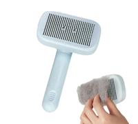 Stainless Steel Pet Hair Brush - 19 cm Self-Cleaning Cat & Dog Brush | Double Ion Generator Comb for Long & Short Hair | Antistatic Pet Grooming Brush