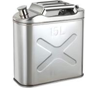 Stainless Steel Petrol Can, 5L/10L/15L/20L Portable Metal Jerry Can with Portable Handle, Automatic Ventilation Nozzle, Energy Saving Car Fuel Can for Petrol and