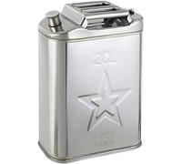 Stainless Steel Petrol Can, Portable Metal Jerry Can, Portable Fuel Container, 5L/10L/15L/20L, with Automatic Ventilation Nozzle, Energy Saving Fuel Cans for Cars Trucks Equipment (20L)