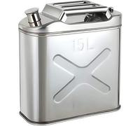 Stainless Steel Petrol Can with Portable Handle and Automatic Ventilation Nozzle, Energy Saving Car Fuel Can, Durable Metal Jerry Can