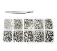 Stainless Steel Phillips Pan Head Screws Assortment Kit Machine Screws with Storage Box Hardware Fasteners Set with Complete Tool Kit
