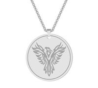 Stainless Steel Phoenix Pendant Necklace Sun God Bird Jewelry