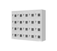 Stainless Steel Phone Locker with Clear Window 20 Compartments Secure Mobile Storage for Students & Troops Visible Phone for Enhanced Safety