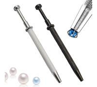 Stainless Steel Pick Up Tool, Piercing Grabber Tool 4 Claw Pick Up Tools 4 Prong Grabber Tools for Electronic Component Jewel Diamond (Black+Silver-2PCS)