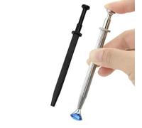 Stainless Steel Pick Up Tool, Piercing Grabber Tool 4 Claw Pick Up Tools 4 Prong Grabber Tools for Electronic Component Jewel Diamond (Black+Silver-2PCS)