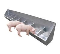 Stainless Steel Pig Food Trough for 5 6 8 10 Bit Piglet, Portable Livestock Feeding & Watering Supplies, Patio Sheds Pen Farms Pasture Pigs Feeder Hold Hay Feeds(1m/3.3ft 5bit)
