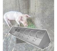 Stainless Steel Pig Trough Feeder, 4/5/6/7 Hole Hog Feeders for Outside Heavy Duty, Pig Creep Feeder for Animals/Yard/Pig Pens/Farms/Sheds Pen(200x27x14cm)