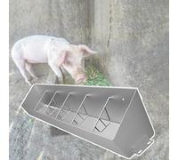 Stainless Steel Pig Trough Feeder, 4/5/6/7 Hole Hog Feeders for Outside Heavy Duty, Pig Creep Feeder for Animals/Yard/Pig Pens/Farms/Sheds Pen(180x27x14cm)