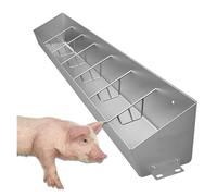 Stainless Steel Pig Trough Feeder, Large Capacity Long Livestock Feed Trough for Horse Sheep Hog, Farms/Sheep Pens/Backyard Feeding Trough Splitter(L78.7 x W10.6 x H10.6in)
