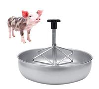 Stainless Steel Piglet Feed Bowl Durable Pig Feeding Food Container with Plastic Groove Rod for Piglets and Adult Pigs Easy to Clean and Install