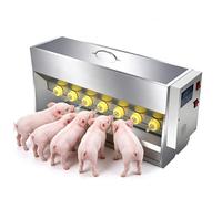 Stainless Steel Piglet Feeder, Universal Suckling Machine for Lambs, 10/14 Teats Auto Milk Feeding Station with Sound Hole, Suitable for Multiple Piglets, Lambs & Small Cattle