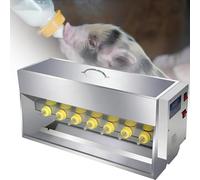 Stainless Steel Piglet Lactation Feeder 10/15L - Automatic Milk Feeding Machine with Sound Source Hole & 10 Nipples for Lambs, Small Cattle & Piglets - Efficient & Durable 14Nipples